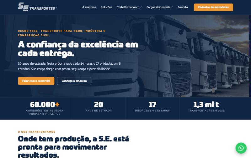 Site da SE Transportes